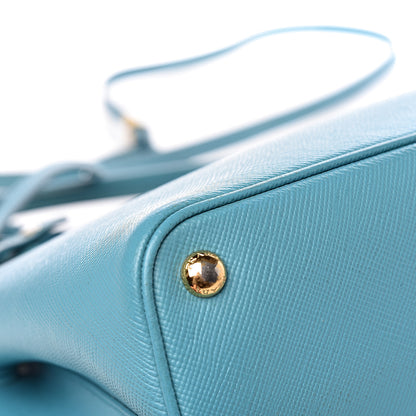 Prada Saffiano Cuir Small Double Bag Turchese 25 of 31