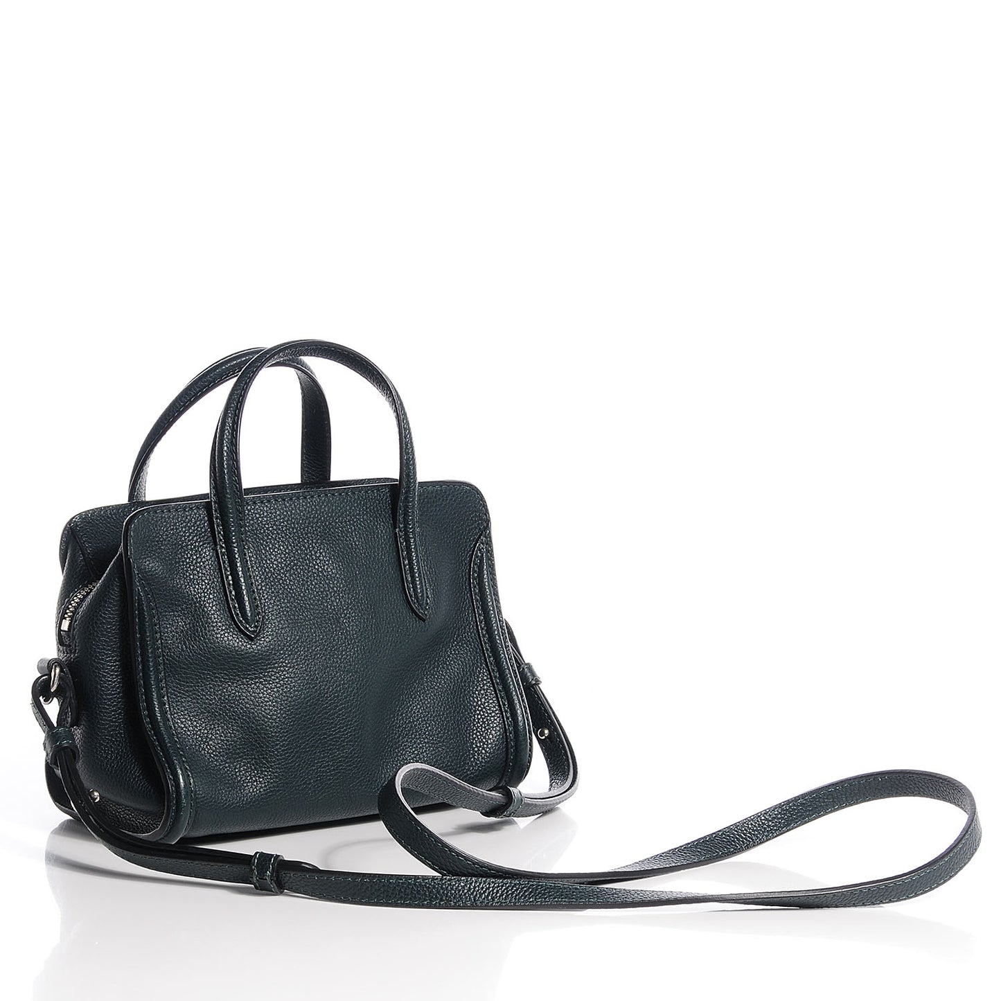 Pebbled Leather Mini Padlock Dark Green Bottle