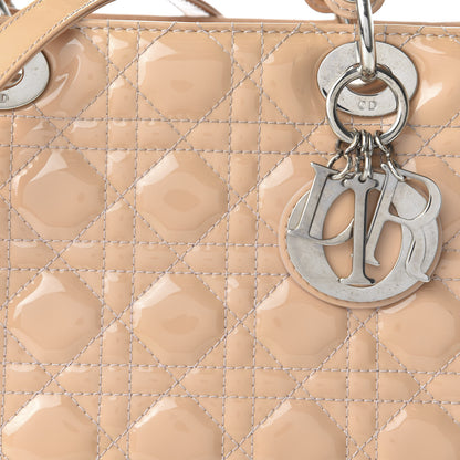 Christian Dior Patent Cannage Medium Lady Dior Beige 10 of 11