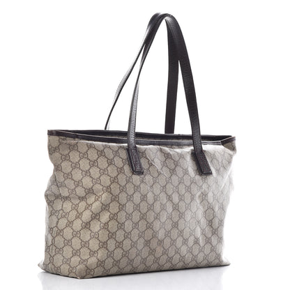 Gucci GG Supreme Monogram Medium Zippered Shopping Tote Dark Brown 3 of 20