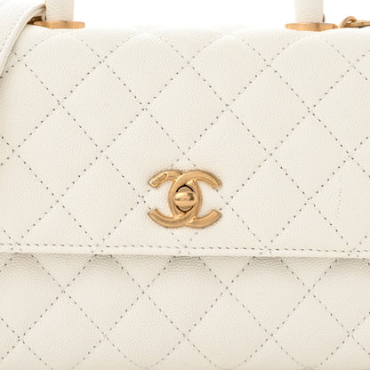 Chanel Caviar Quilted Mini Coco Chain Handle Flap White 8 of 11