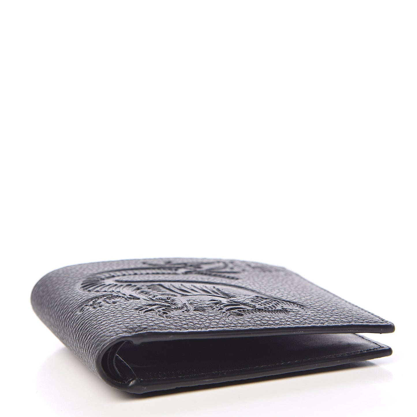 Calfskin Bi-fold Animals Wallet Black