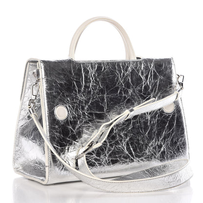 Christian Dior Metallic Calfskin Medium Diorever Flap Silver 3 of 16