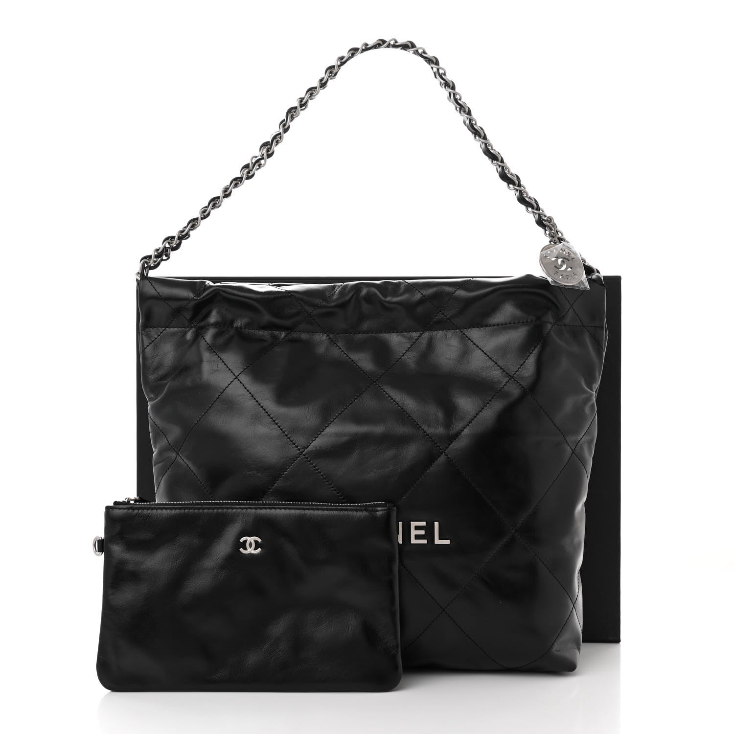 Chanel Shiny Calfskin Quilted Small Chanel 22 Black 11 of 11