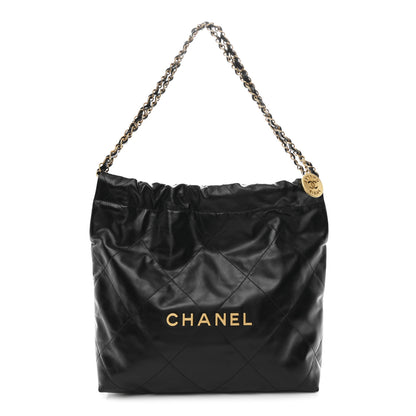 Chanel Shiny Calfskin Quilted Small Chanel 22 Black 1 of 13