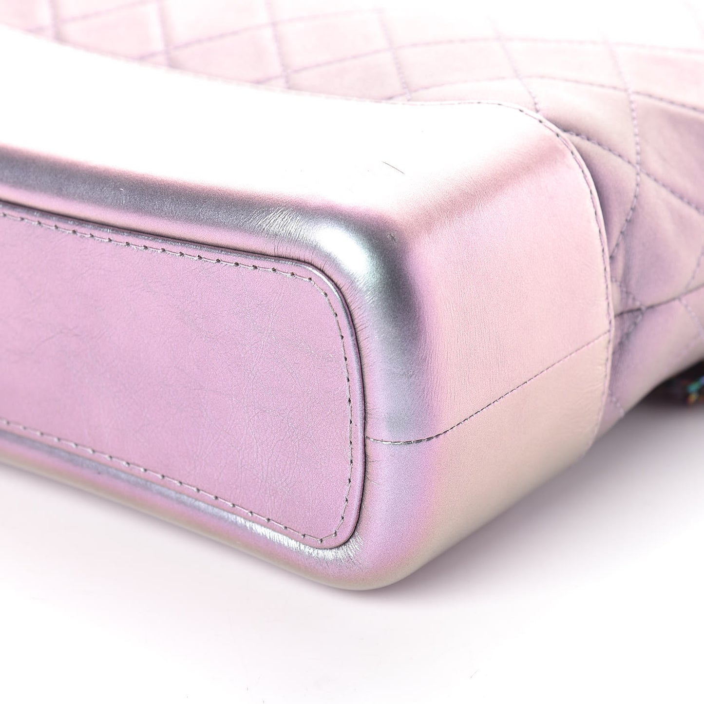 Iridescent Lambskin Calfskin Quilted Medium Gabrielle Hobo Light Purple