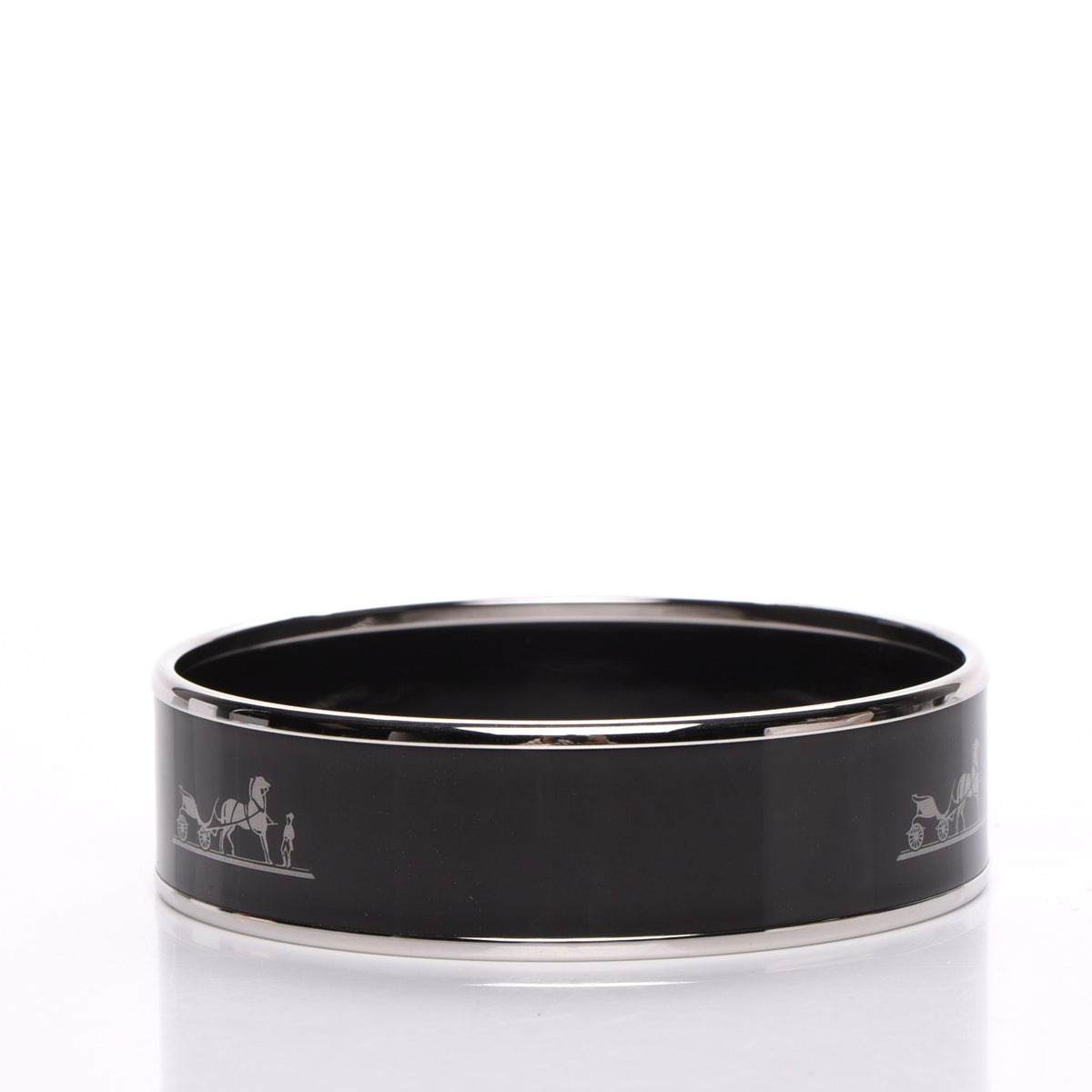 Enamel Printed Wide Caleche Bracelet 65 Black