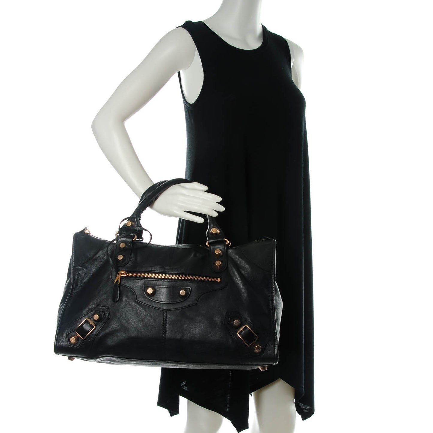 Agneau Giant 21 Rose Gold Hardware Work Black