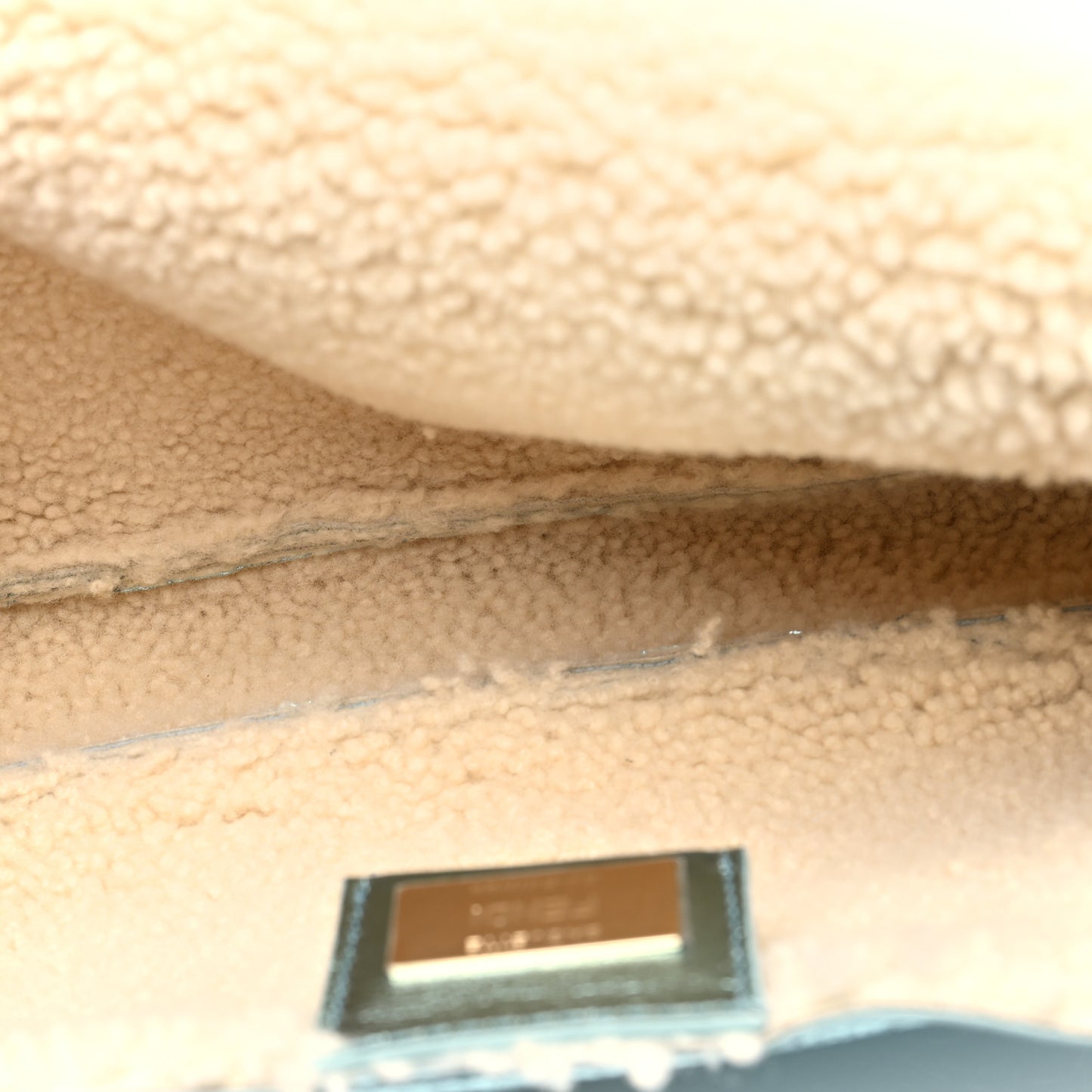 Metallic Lambskin Sheepskin Fur Re-Edition 2005-2006 Baguette Light Blue