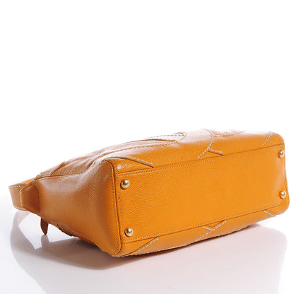 Chanel Caviar CC Stitched Shoulder Bag Yellow 4 of 7
