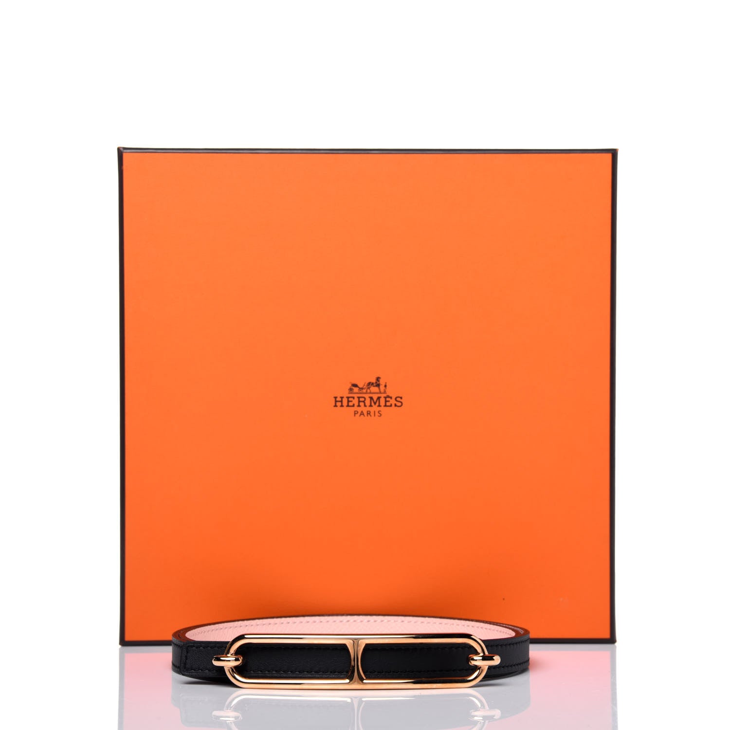 Hermes Swift Epsom 13mm Roulis Belt 85 Bleu Obscur Rose Sakura 9 of 9