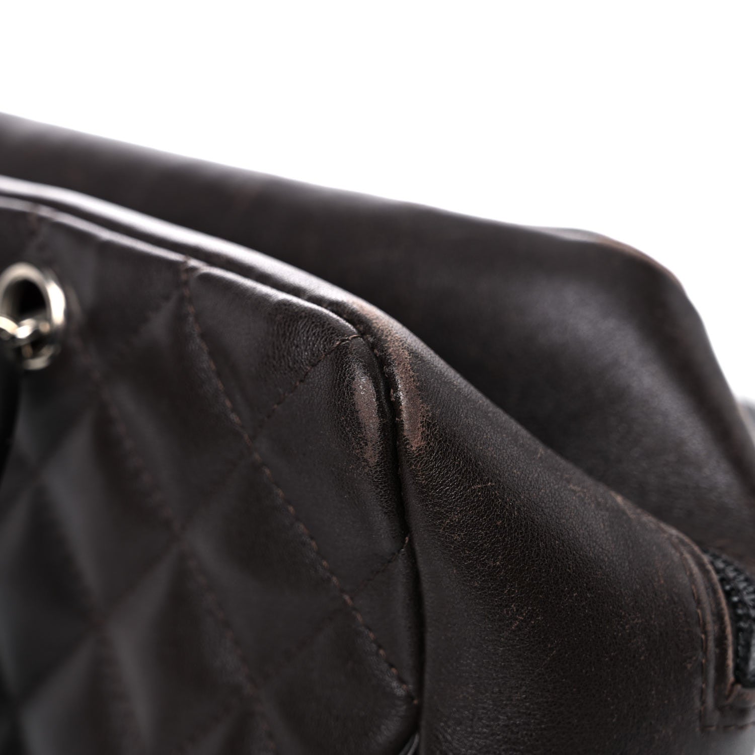 Chanel Calfskin Quilted Large Cambon Bowler Dark Brown 20 of 22