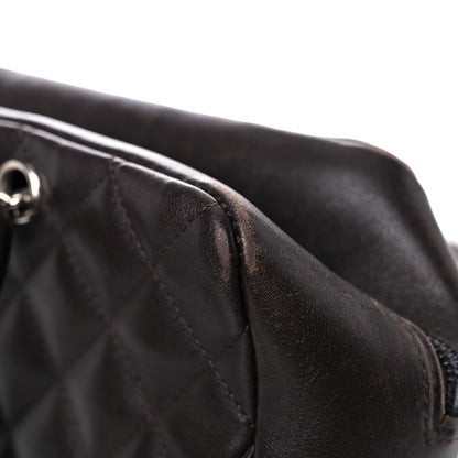 Chanel Calfskin Quilted Large Cambon Bowler Dark Brown 20 of 22