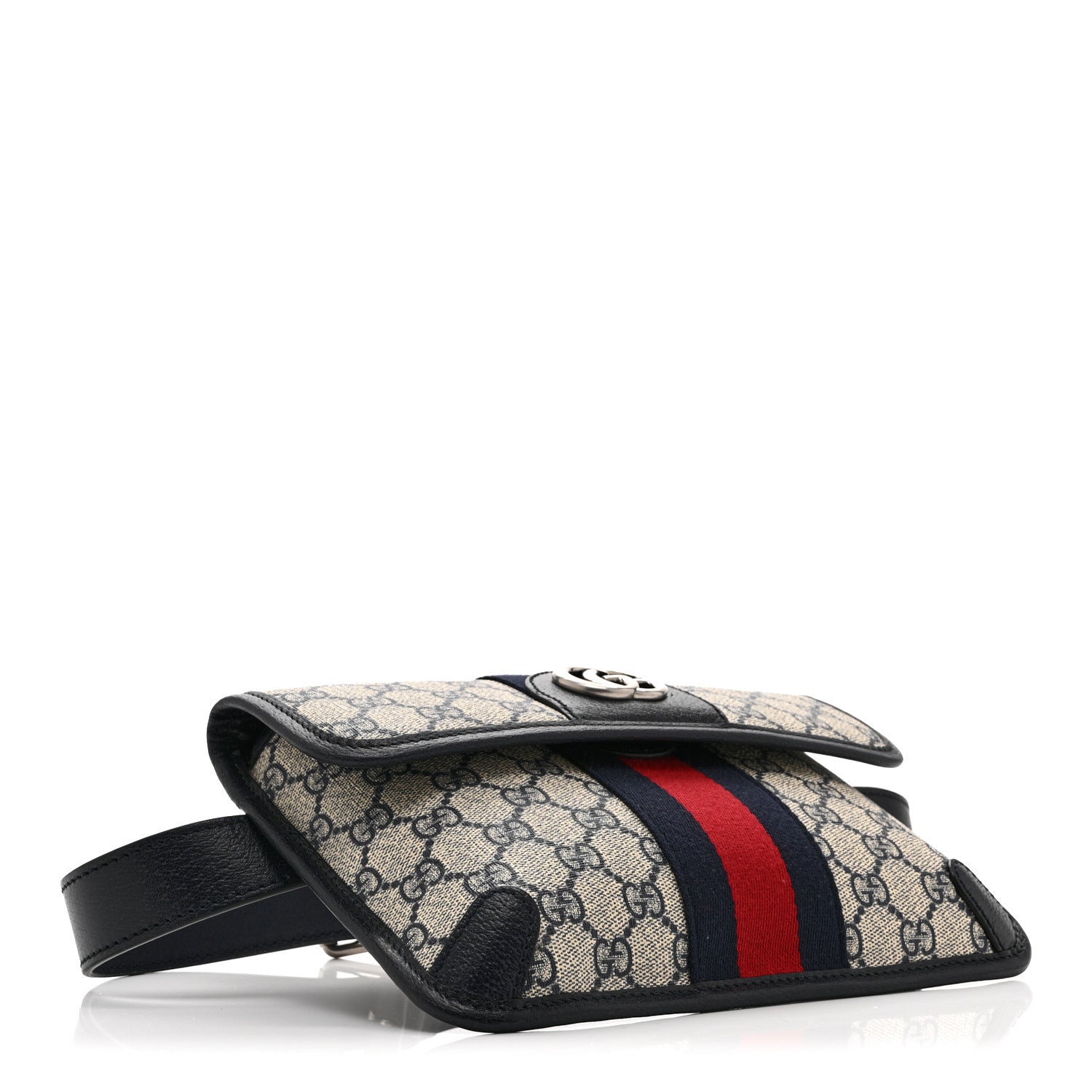 Gucci GG Supreme Monogram Web Small Ophidia Belt Bag 90 36 Beige Navy 4 of 10