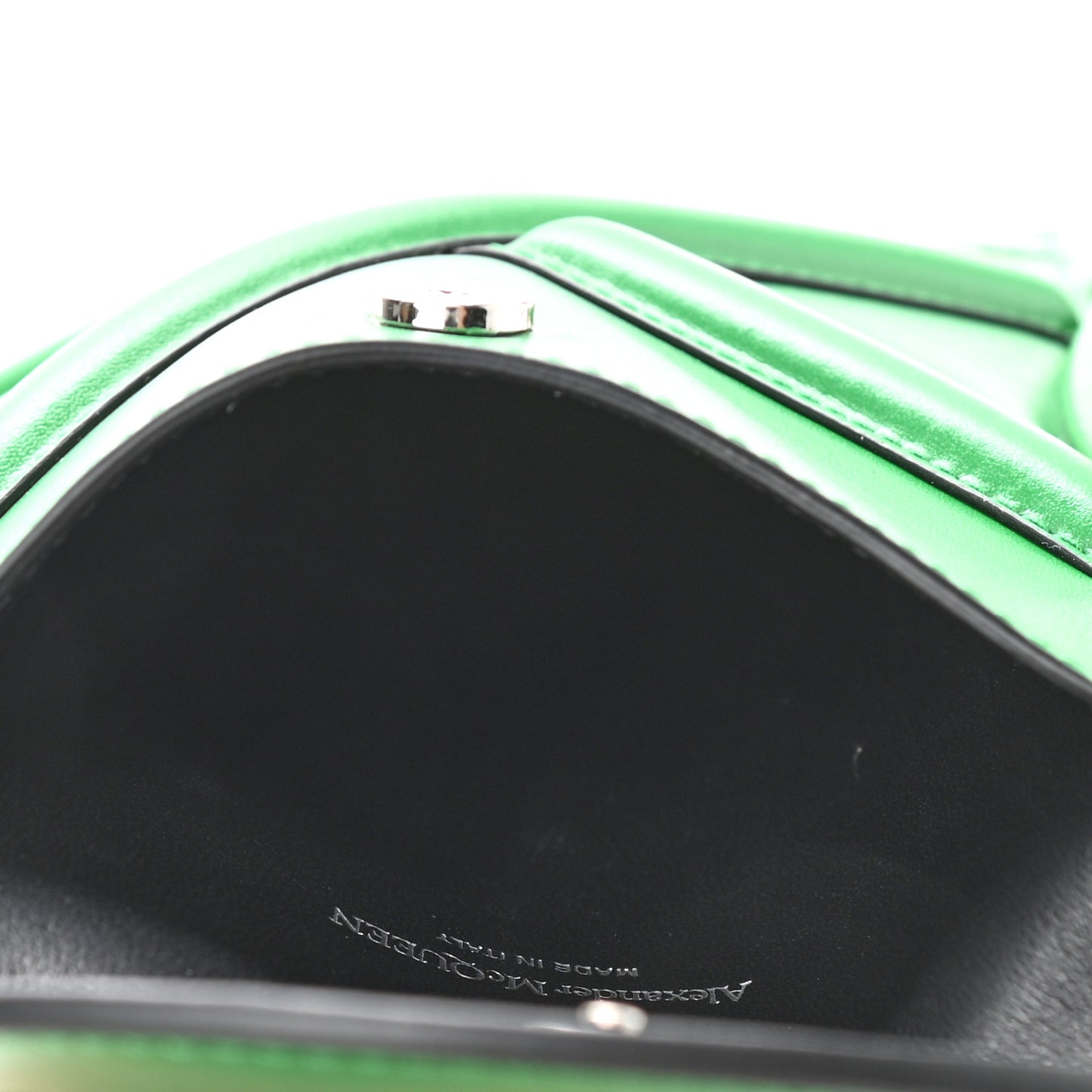 Calfskin The Curve Micro Crossbody Pouch Bag Forest Green