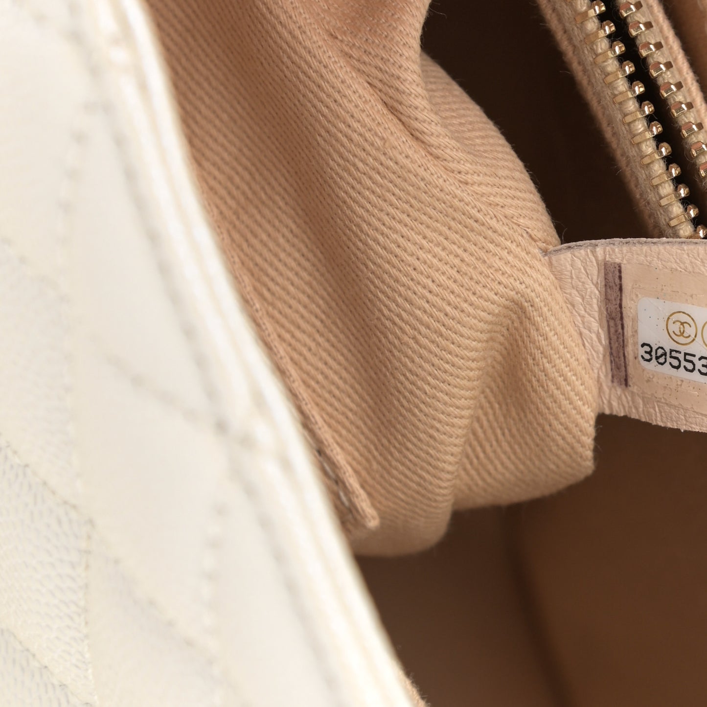 Iridescent Caviar Quilted Small Coco Handle Flap White