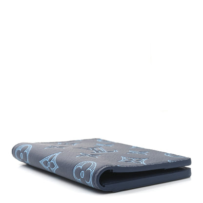 Louis Vuitton Calfskin Monogram Shadow Pocket Organizer Blue 4 of 6