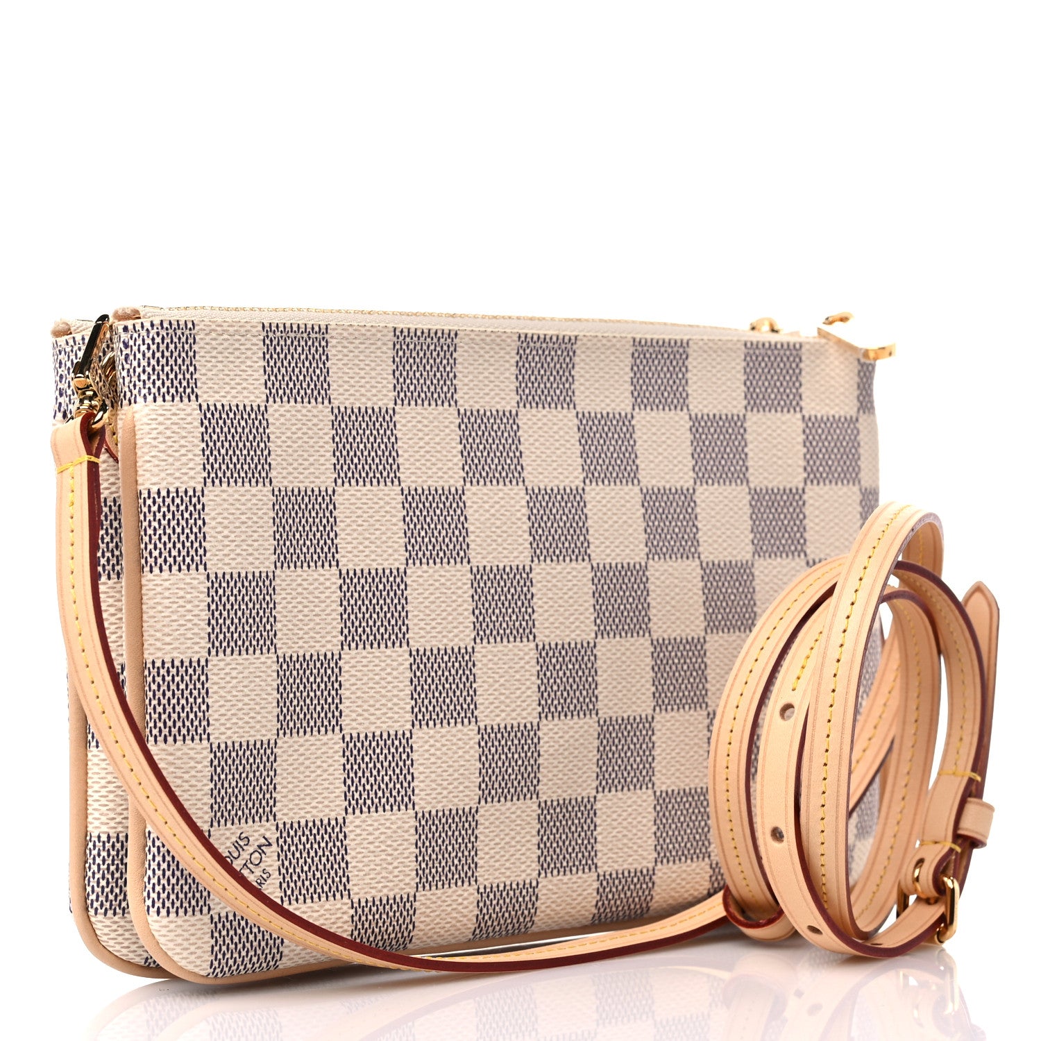 Louis Vuitton Damier Azur Double Zip Pochette 3 of 10