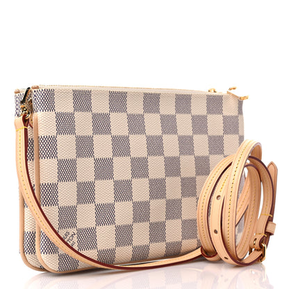 Louis Vuitton Damier Azur Double Zip Pochette 3 of 10