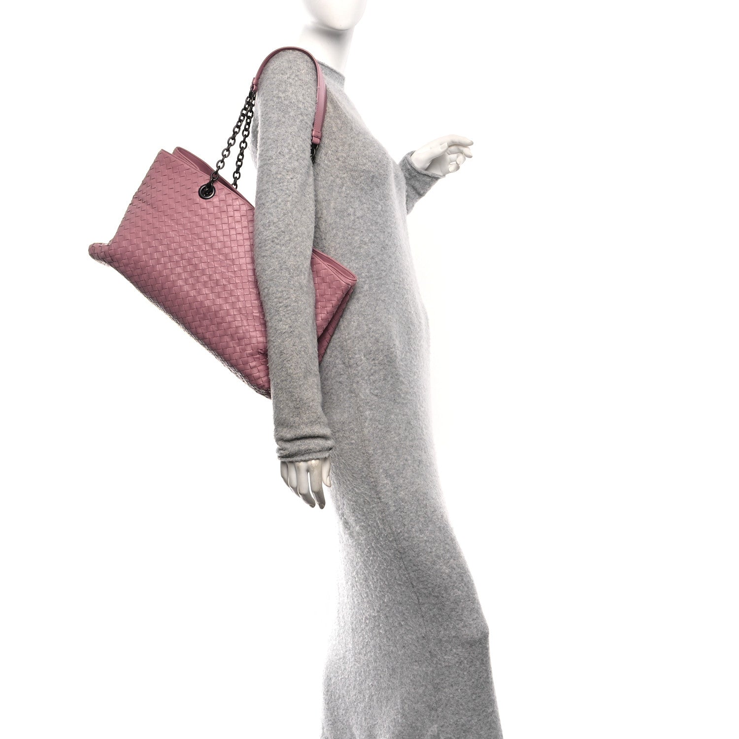 Bottega Veneta Nappa Intrecciato Large Classic Chain Strap Tote Glicine 2 of 10