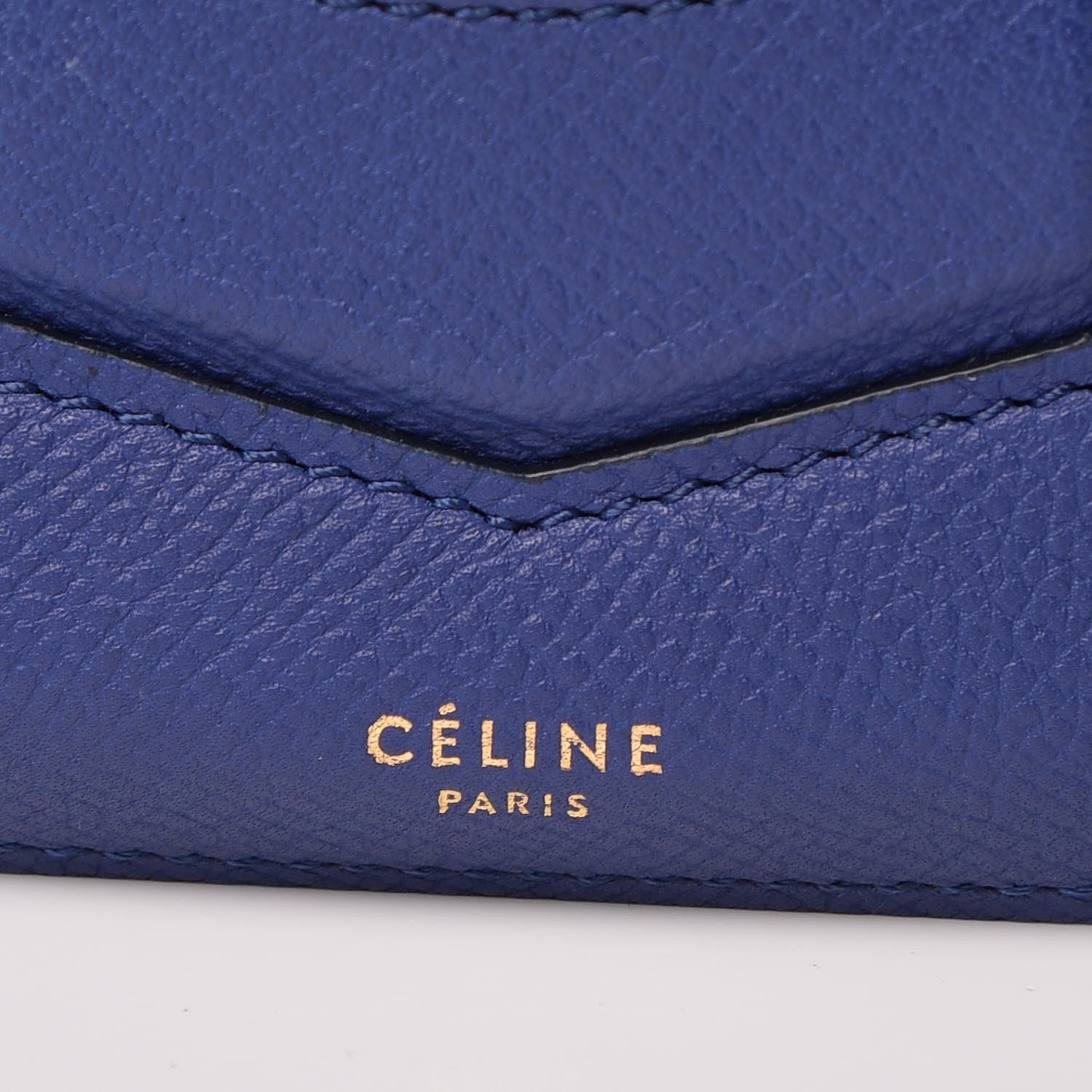 Celine Grained Calfskin Medium Trotteur Indigo 6 of 9