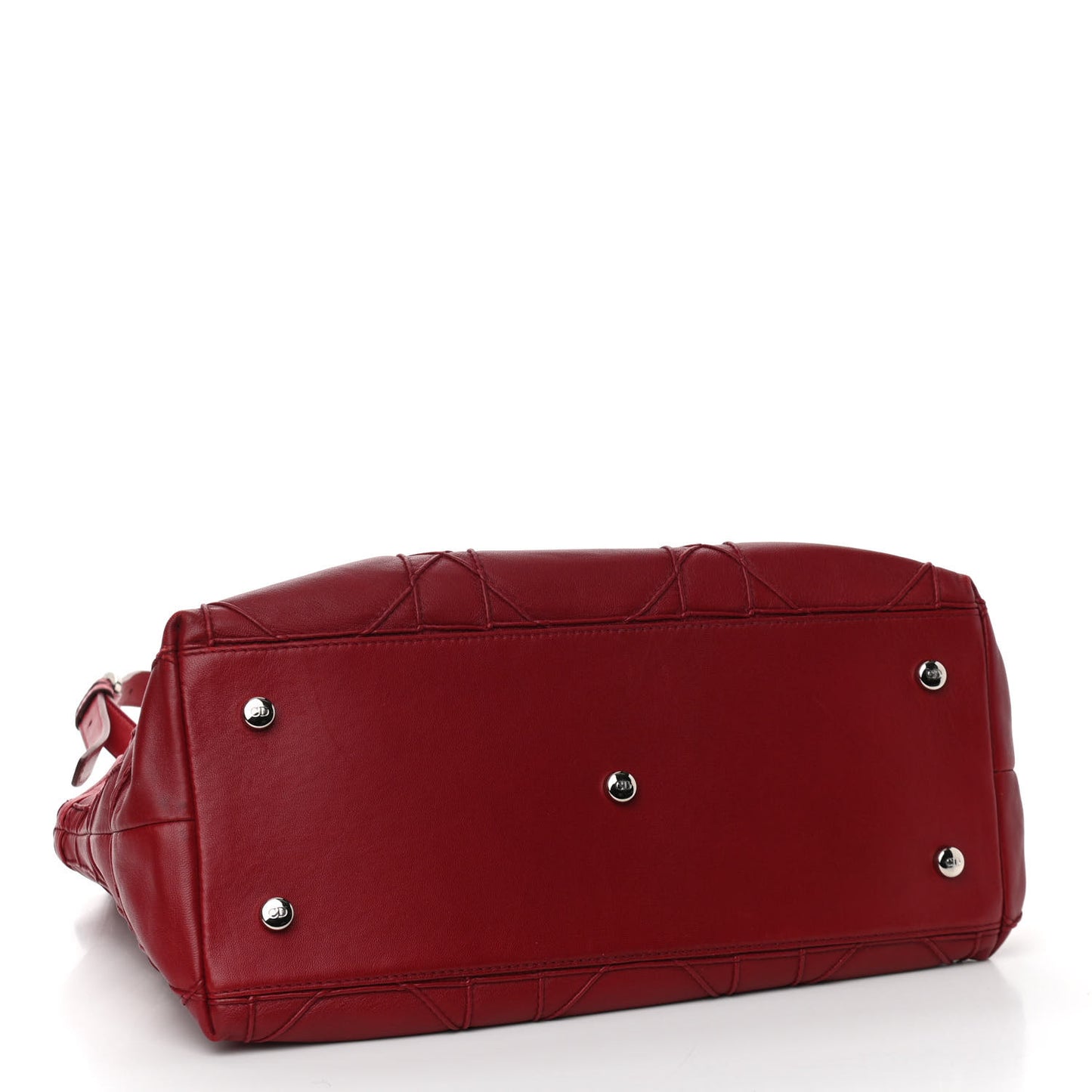 Lambskin Cannage Medium Granville Tote Red