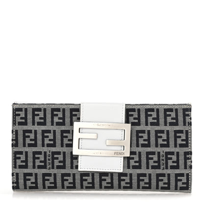 Fendi Zucchino Forever Continental Wallet Navy White 1 of 10