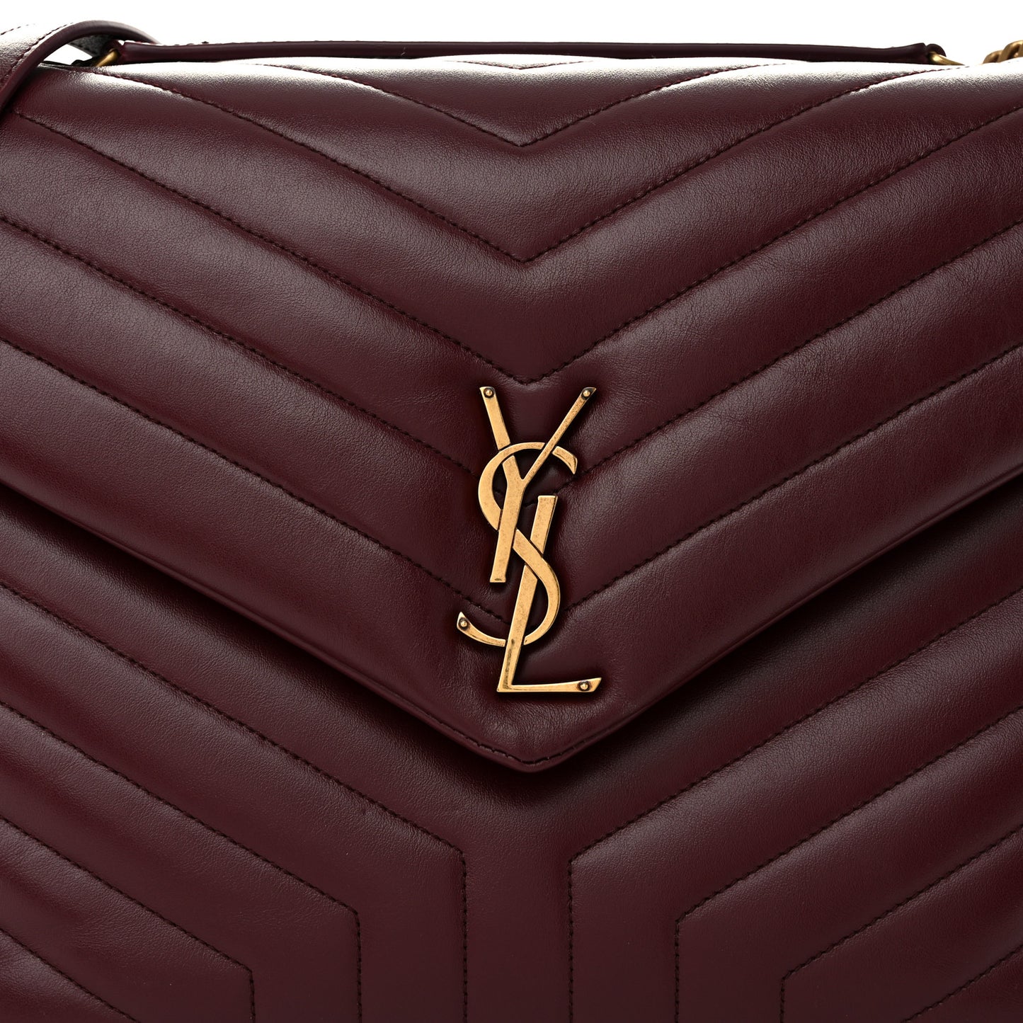 Calfskin Y Quilted Monogram Large Loulou Chain Satchel Palissandre