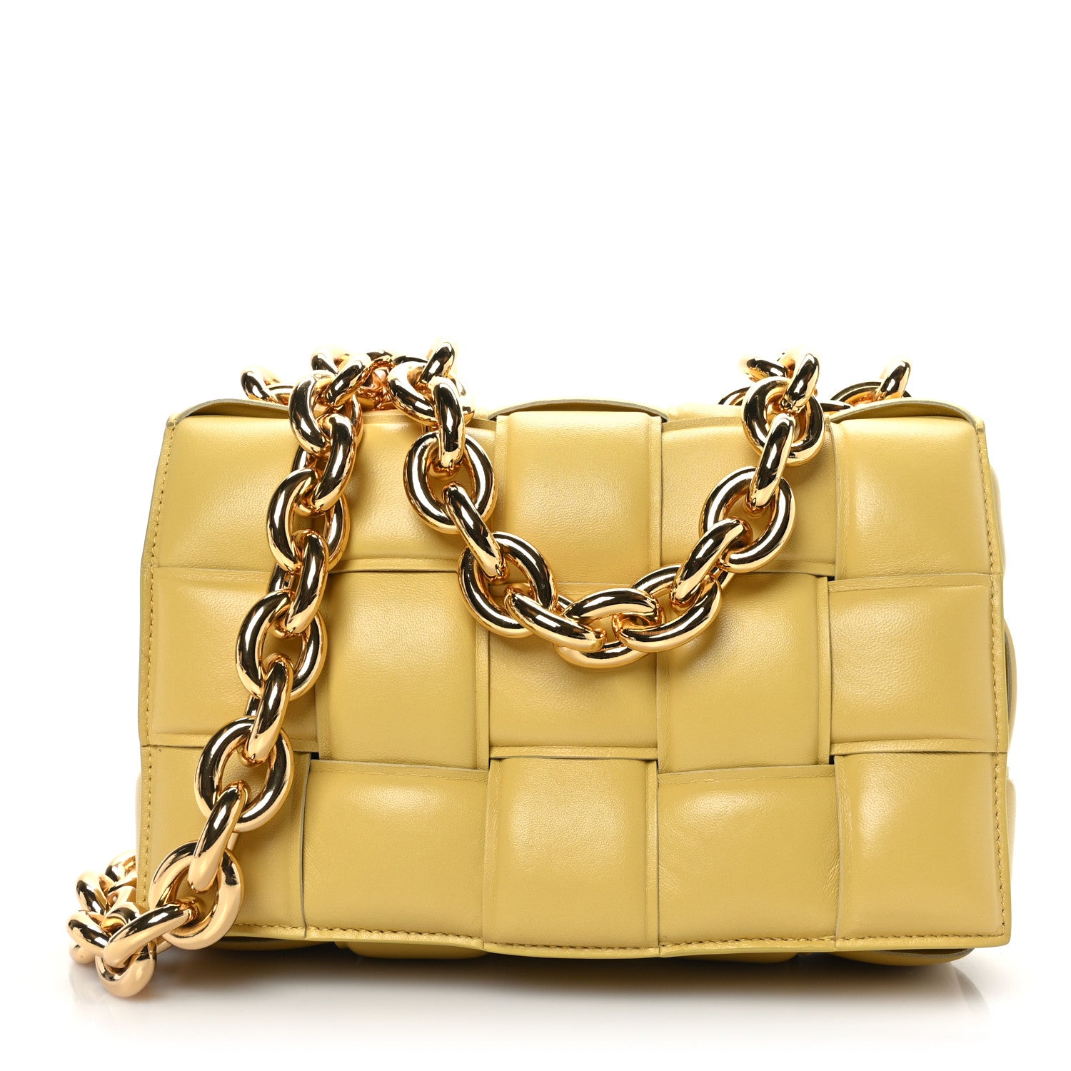 Bottega Veneta Lambskin Maxi Intreccio Padded Chain Cassette Crossbody Bag Corn 1 of 8
