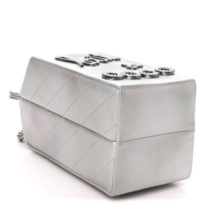 Chanel Metallic Goatskin Lait de Coco Milk Carton Bag Silver 4 of 10