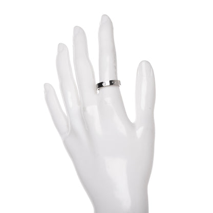 Cartier 18K White Gold Diamond 3.5mm LOVE Wedding Band Ring 54 6.75 2 of 4