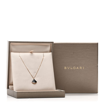 Bulgari 18K Rose Gold Diamond Black Onyx Divas' Dream Pendant Necklace 5 of 5
