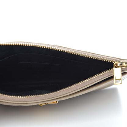 Saint Laurent Grain De Poudre Chevron Monogram Bill Pouch Dune 5 of 10
