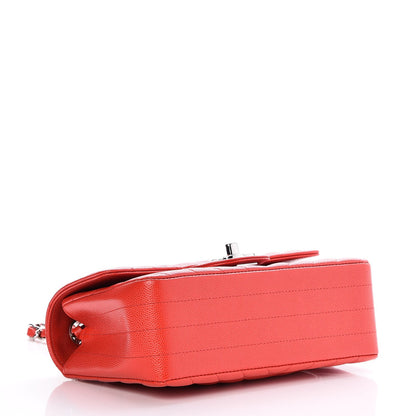 Chanel Caviar Chevron Quilted Mini Rectangular Flap Red 4 of 8