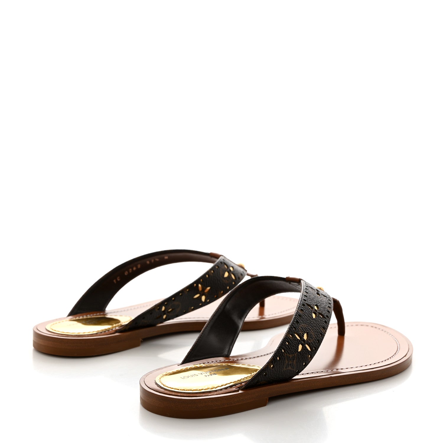 Louis Vuitton Monogram Sunny Flat Thong Sandals 37.5 Brown 4 of 9