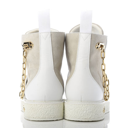 Louis Vuitton Calfskin Suede Mens Creeper Ankle Boots 8.5 White 6 of 10