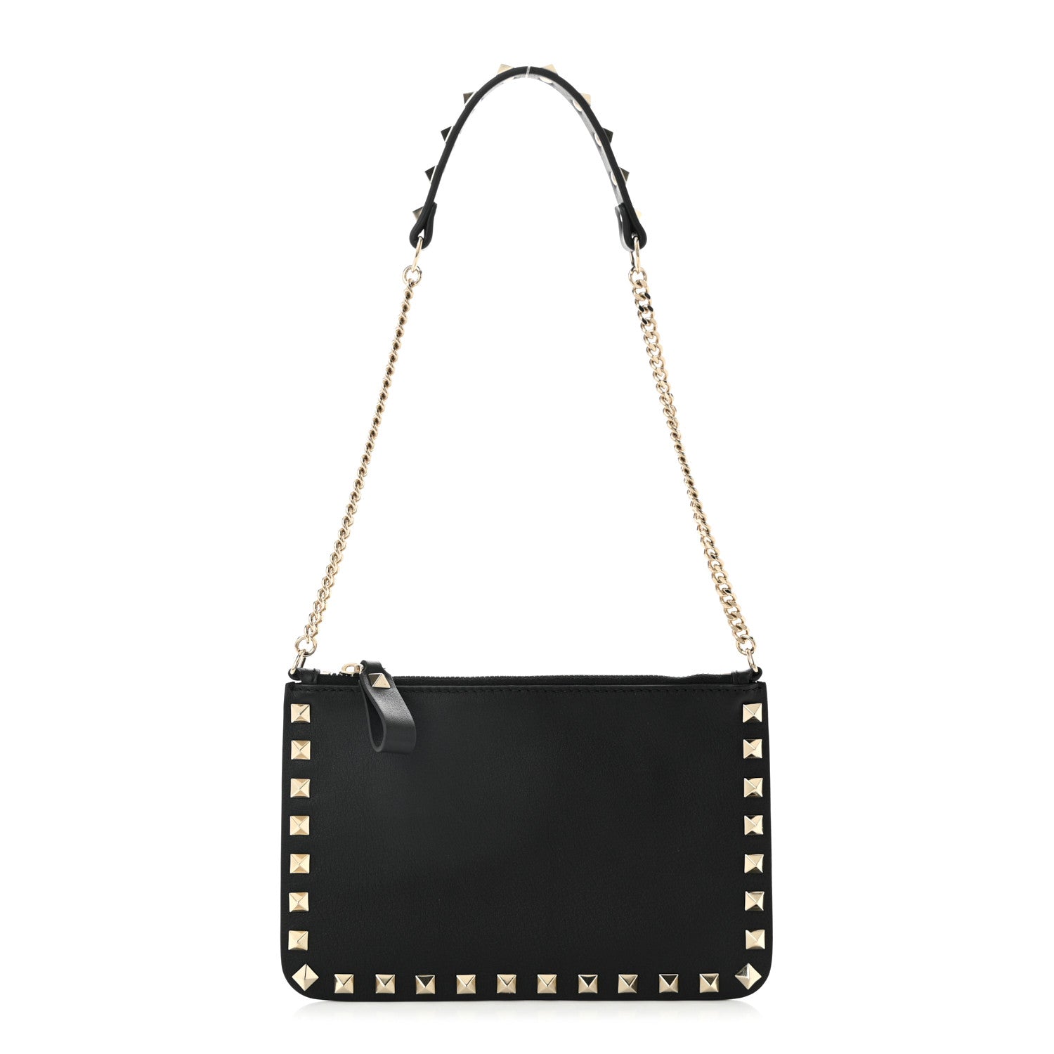 Valentino Garavani Vitello Rockstud Pouch On Chain Black 1 of 11