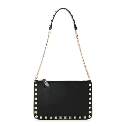 Valentino Garavani Vitello Rockstud Pouch On Chain Black 1 of 11