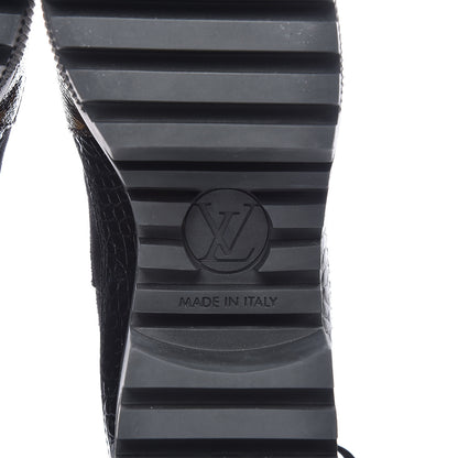 Louis Vuitton Suede Calfskin Monogram Laureate Platform Desert Boots 35.5 Black 6 of 8