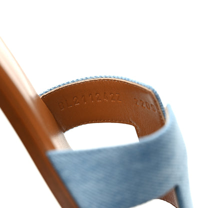 Hermes Denim Canvas Oran Sandals 39 Bleu Clair 8 of 9