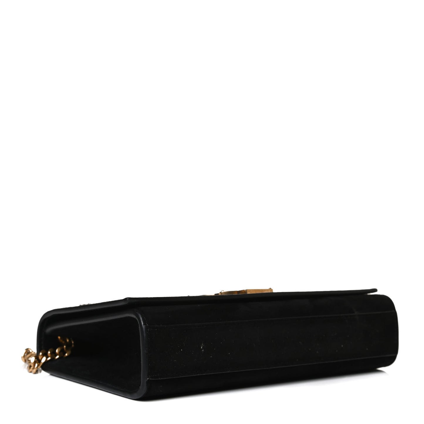 Suede Embroidered Small Monogram Kate Satchel Black