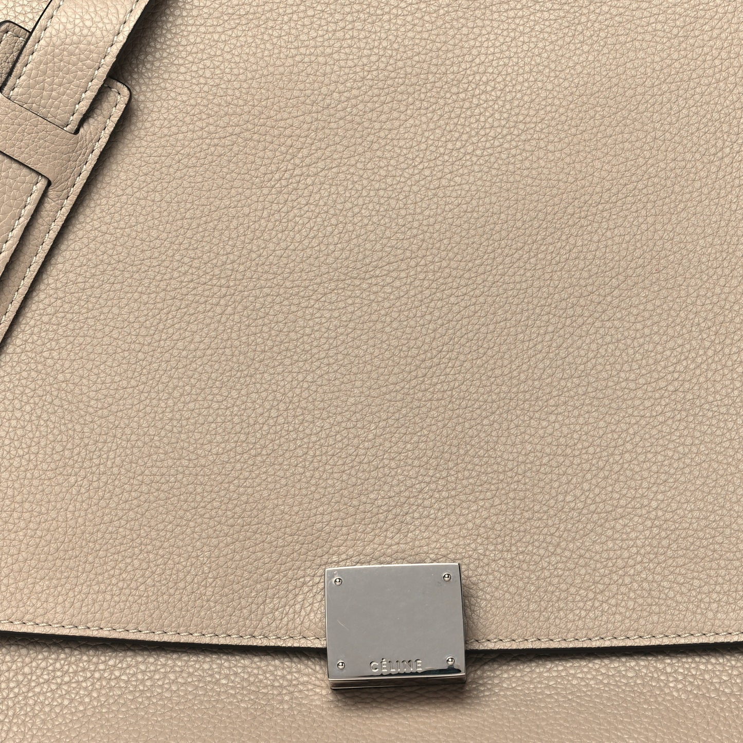Drummed Calfskin Suede Medium Trapeze Taupe