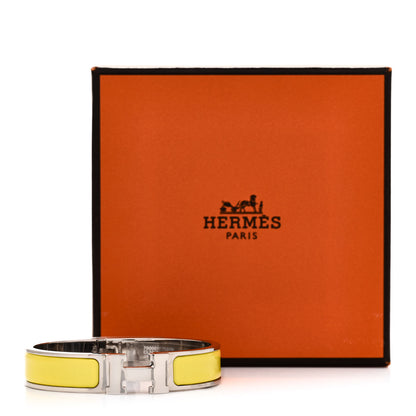 Hermes Enamel Narrow Clic Clac H Bracelet PM Jaune Tennis 5 of 5