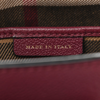 Burberry Soft Grain Calfskin Small Buckle Tote Dark Plum 11 of 33