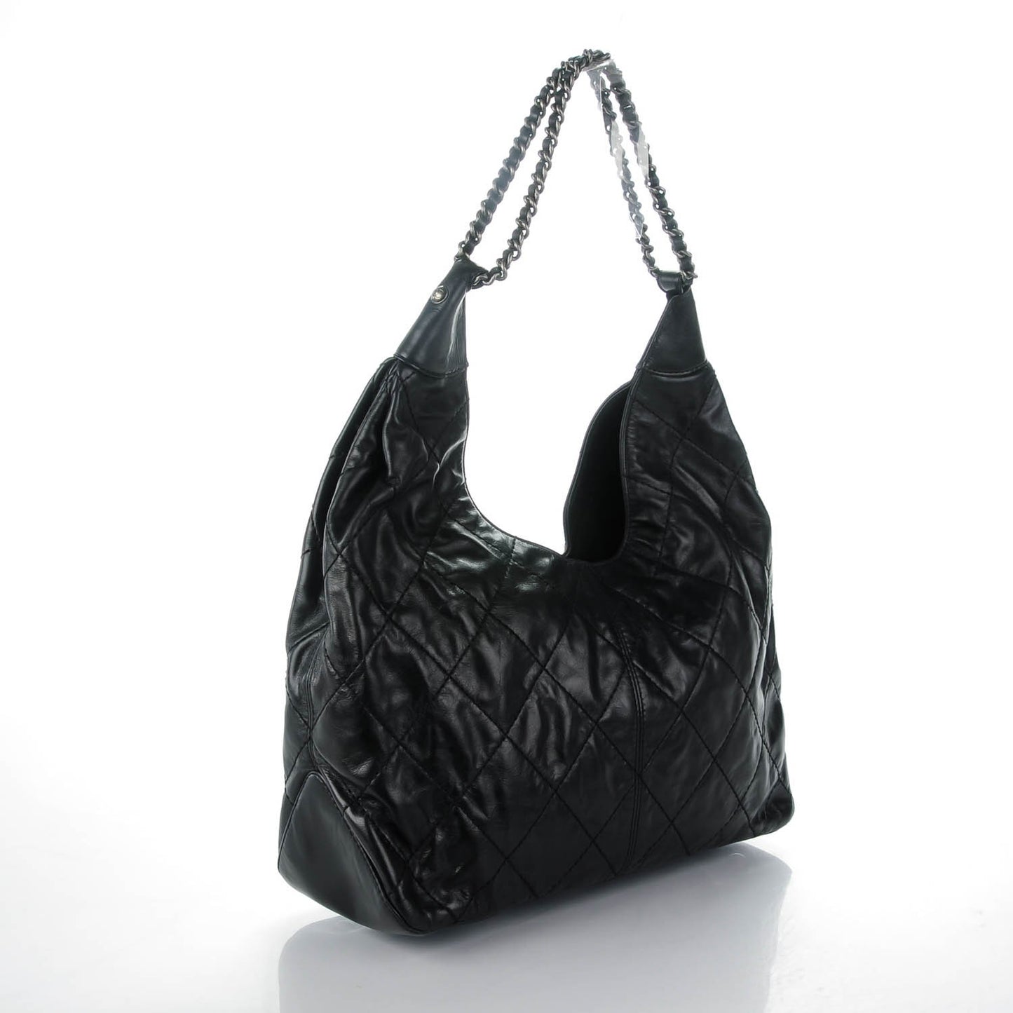 Calfskin Quilted Coco Supple Hobo Black