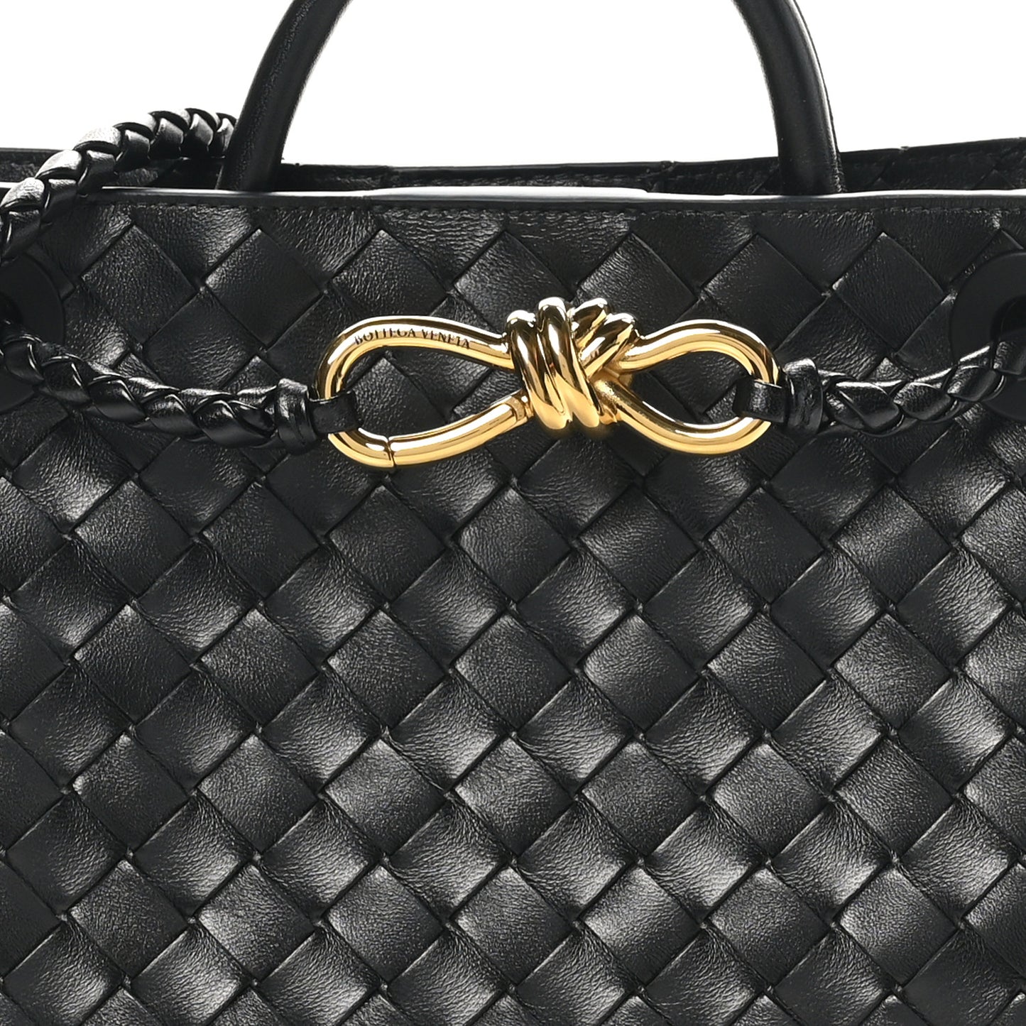 Nappa Intrecciato Small Andiamo Shoulder Bag Black