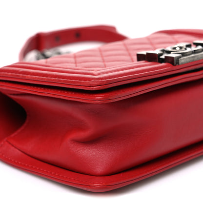 Chanel Lambskin Quilted Small Boy Flap Red 9 of 10