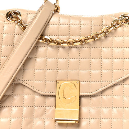 Celine Calfskin Quilted Medium C Bag Light Beige 8 of 10