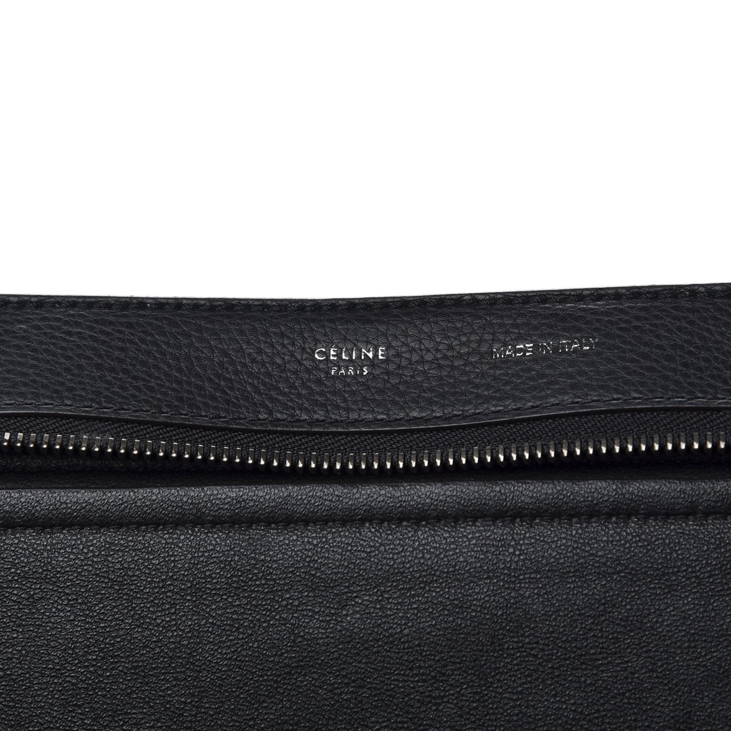 Drummed Calfskin Suede Large Trapeze Black