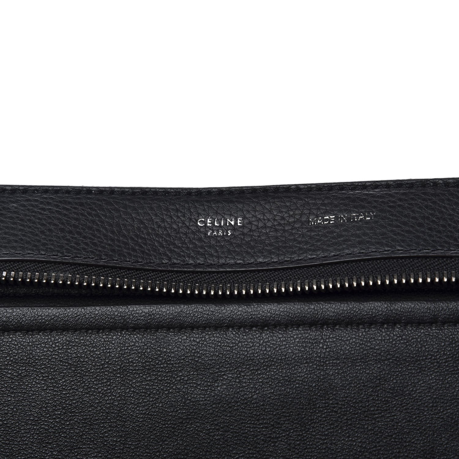 Celine Drummed Calfskin Suede Large Trapeze Black 6 of 11